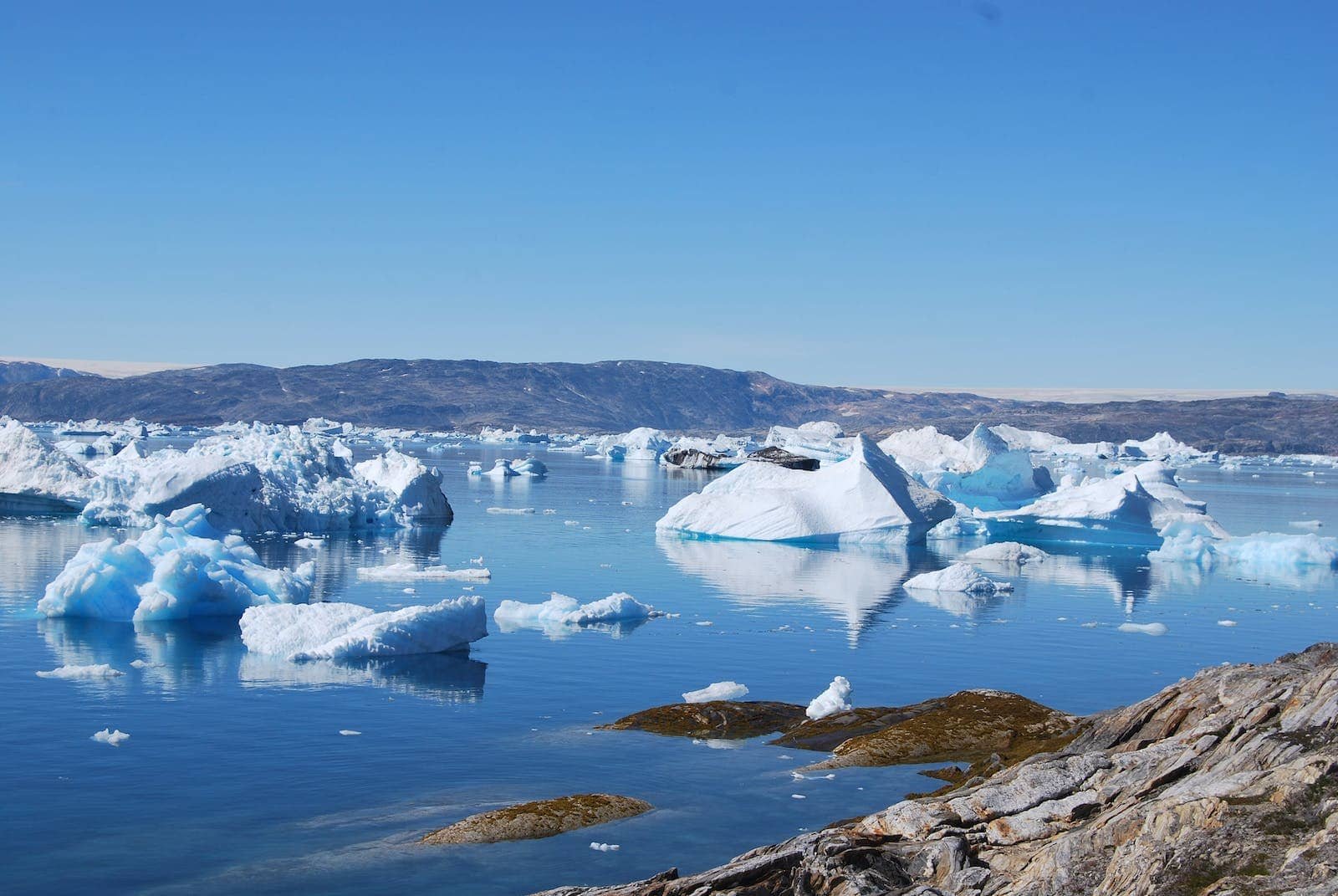 Melting glaciers caused by global warming